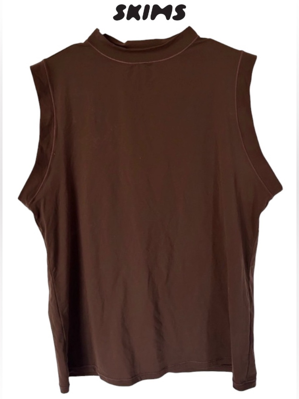 🩵SKIMS Sleeveless Mock Neck Top in Chocolate 2X